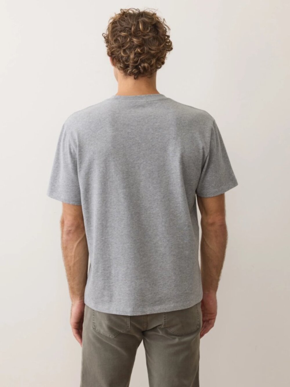 Marine Layer Luxe Jersey Relaxed Tee in Heather Grey Heavyweight Short Sleeve - Picture 3 of 12